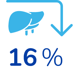 Liver with downward arrow